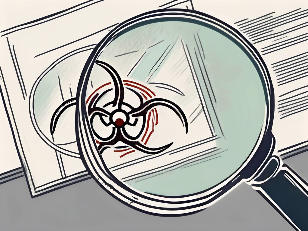 A contract with a magnifying glass hovering over it