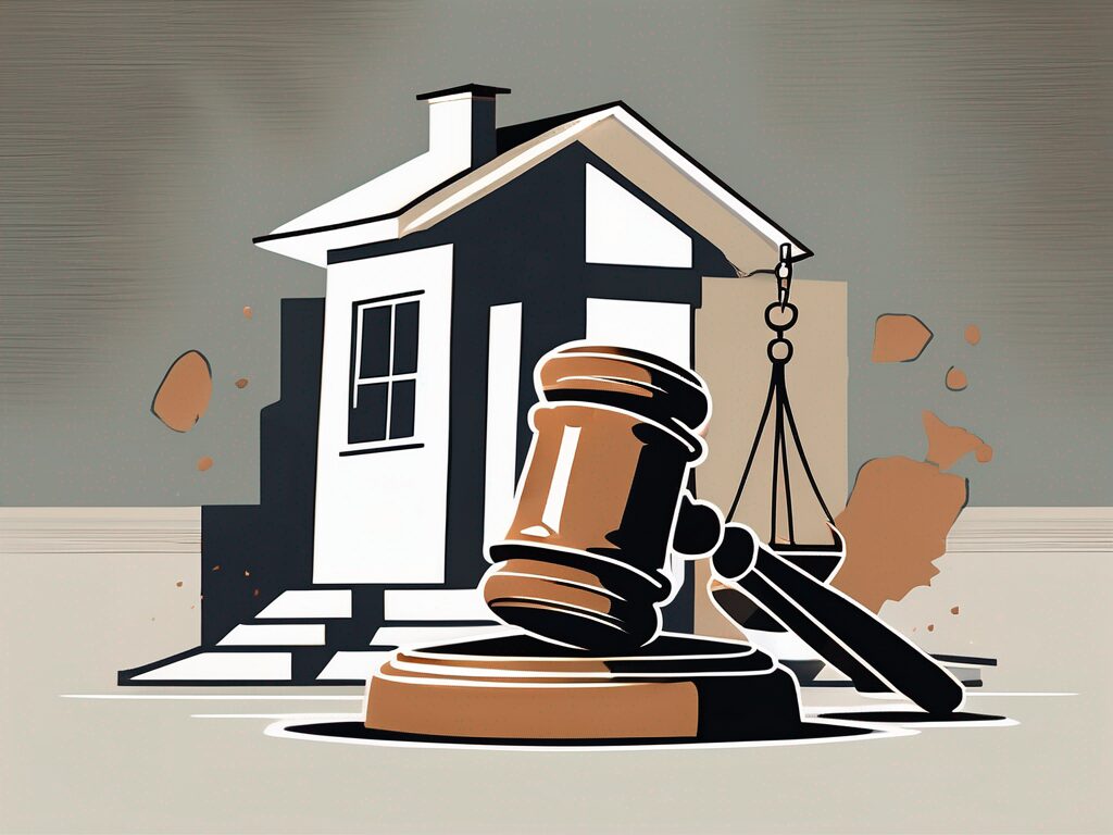 A gavel hitting an auction block with a stylized