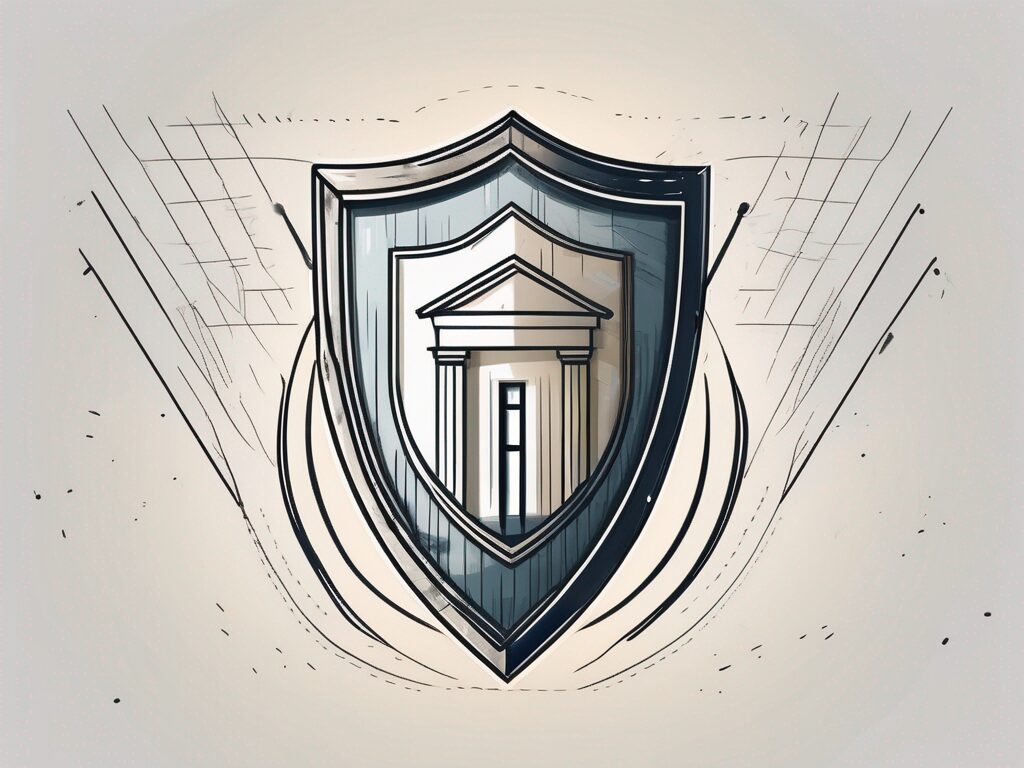 A shield symbolically protecting a house