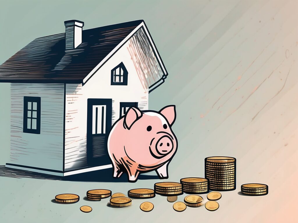 A piggy bank being filled with coins