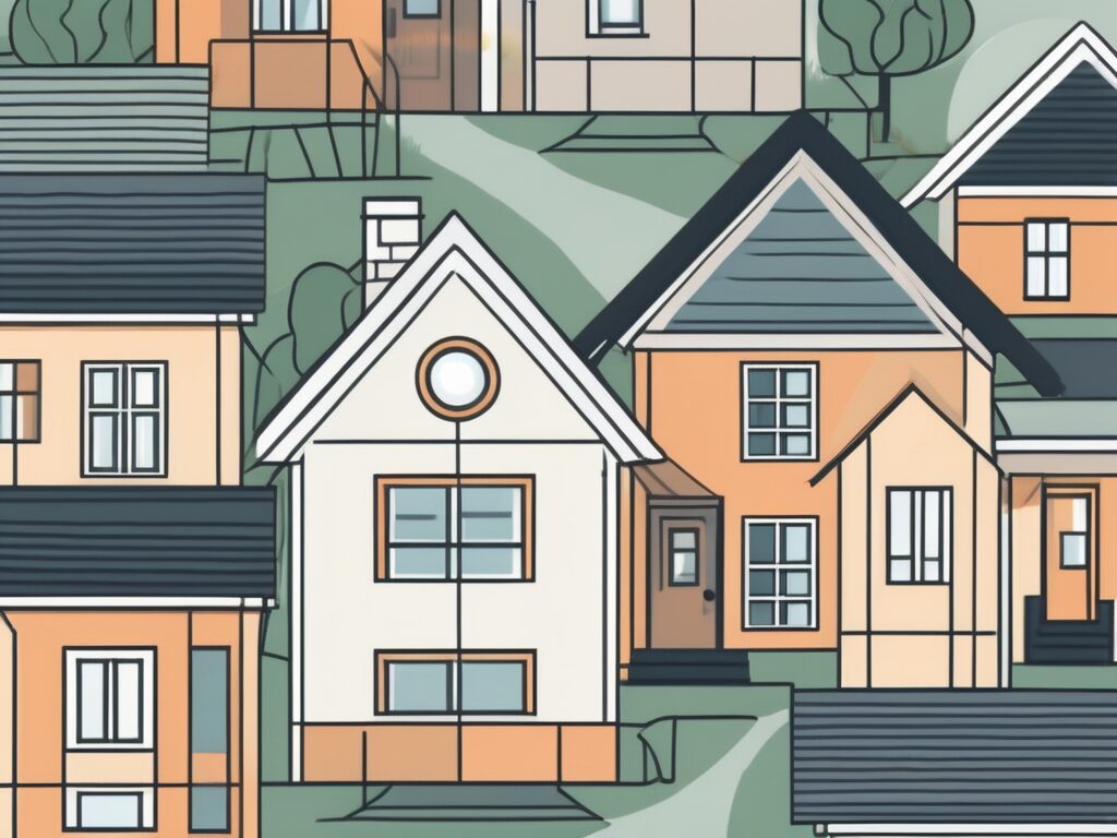 A typical residential neighborhood with distinct houses