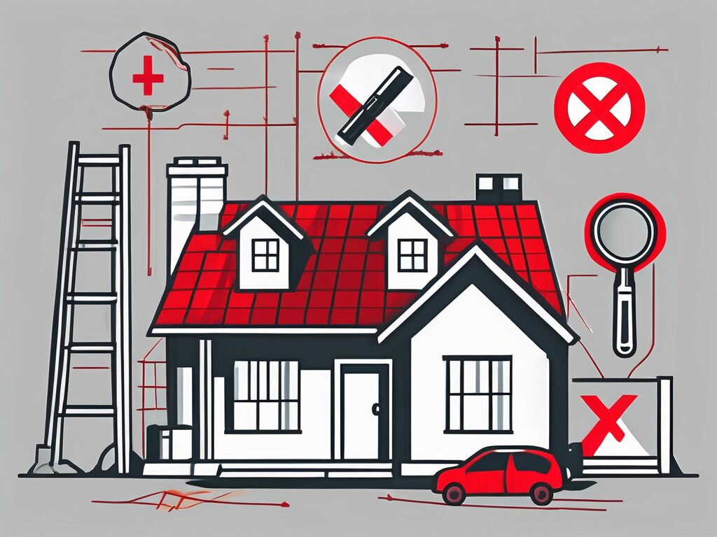 A typical home with various inspection tools like a ladder