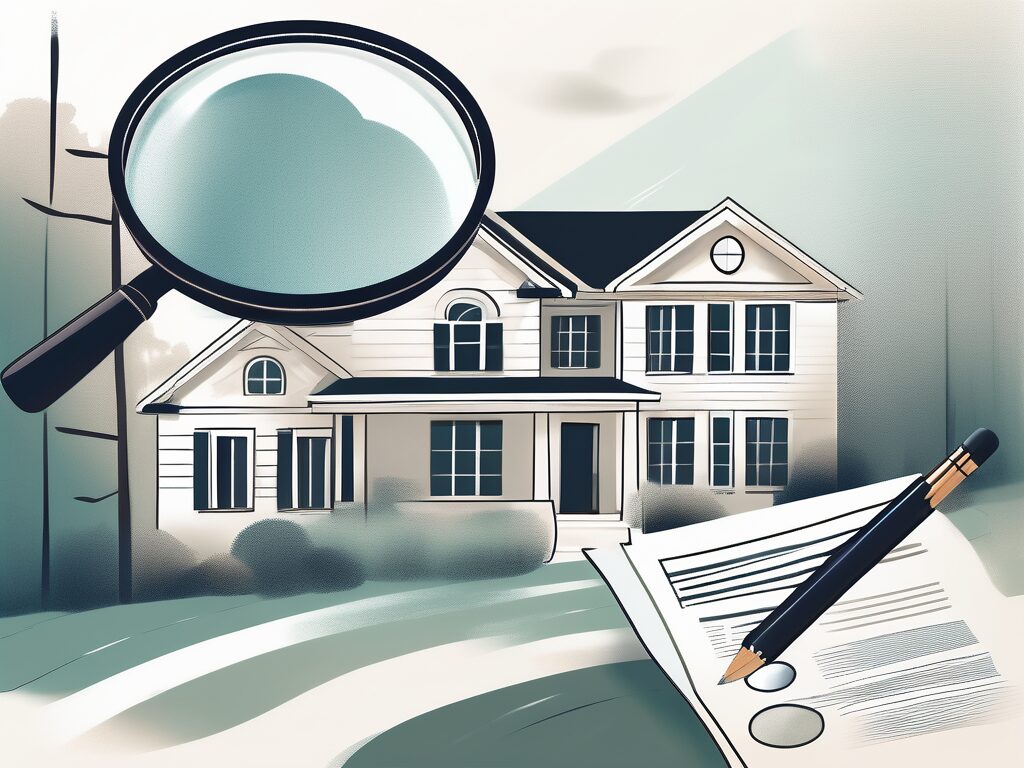 A house with a magnifying glass hovering over it