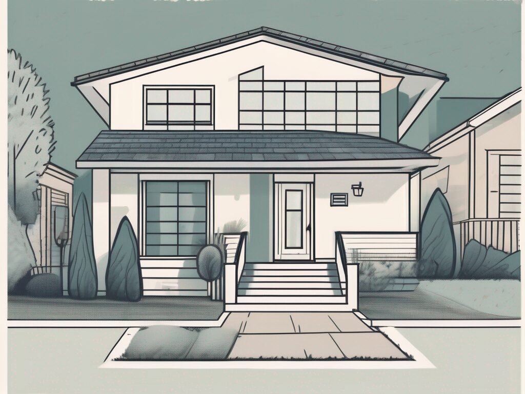 A newly purchased house with a checklist pinned on the front door