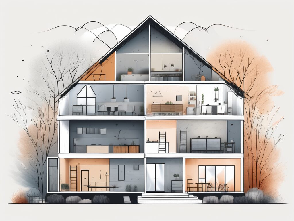 A house with four sections