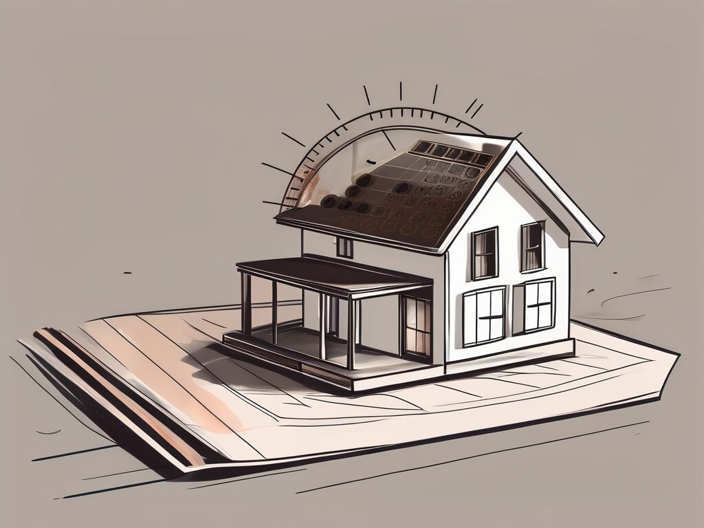 A house with a calendar and a stopwatch