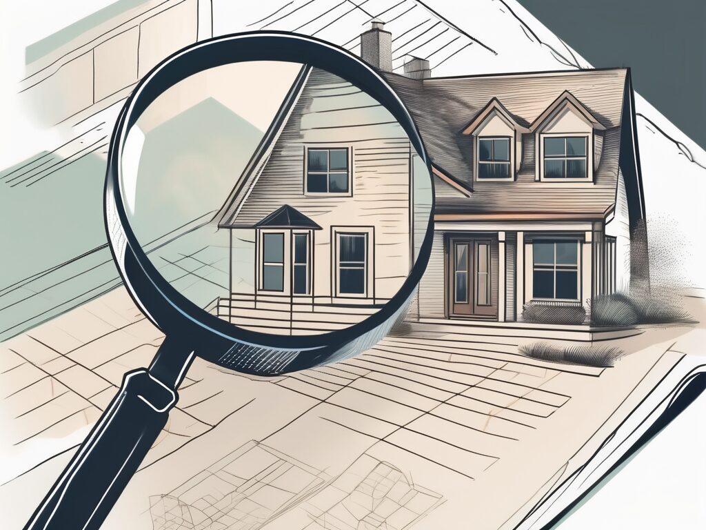 A house with a large magnifying glass hovering over it