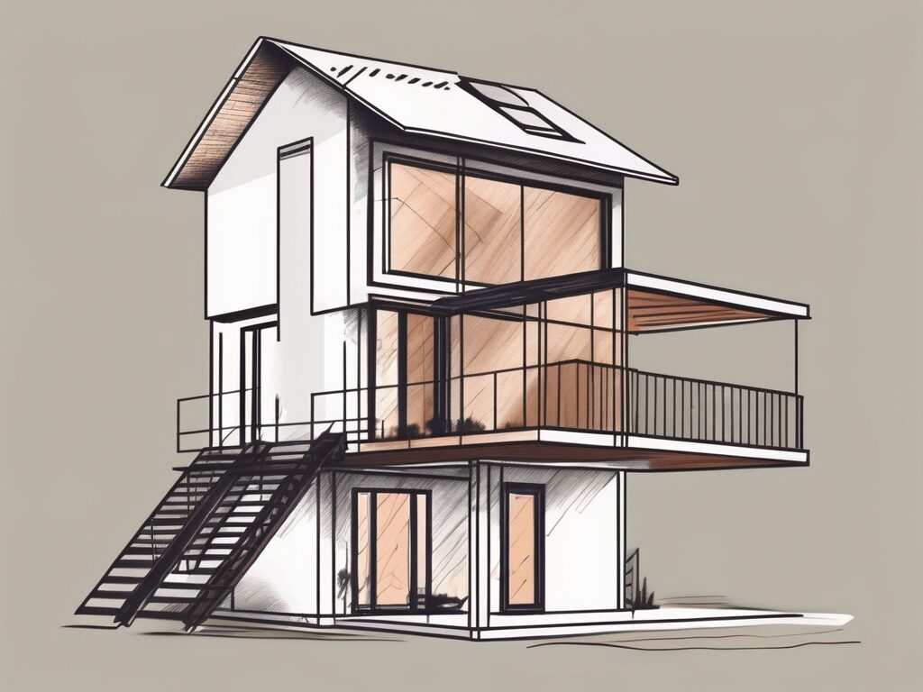 A house with an additional room being built