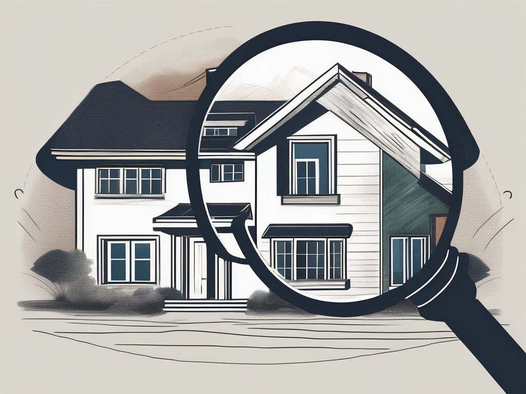 A house with a magnifying glass hovering over it