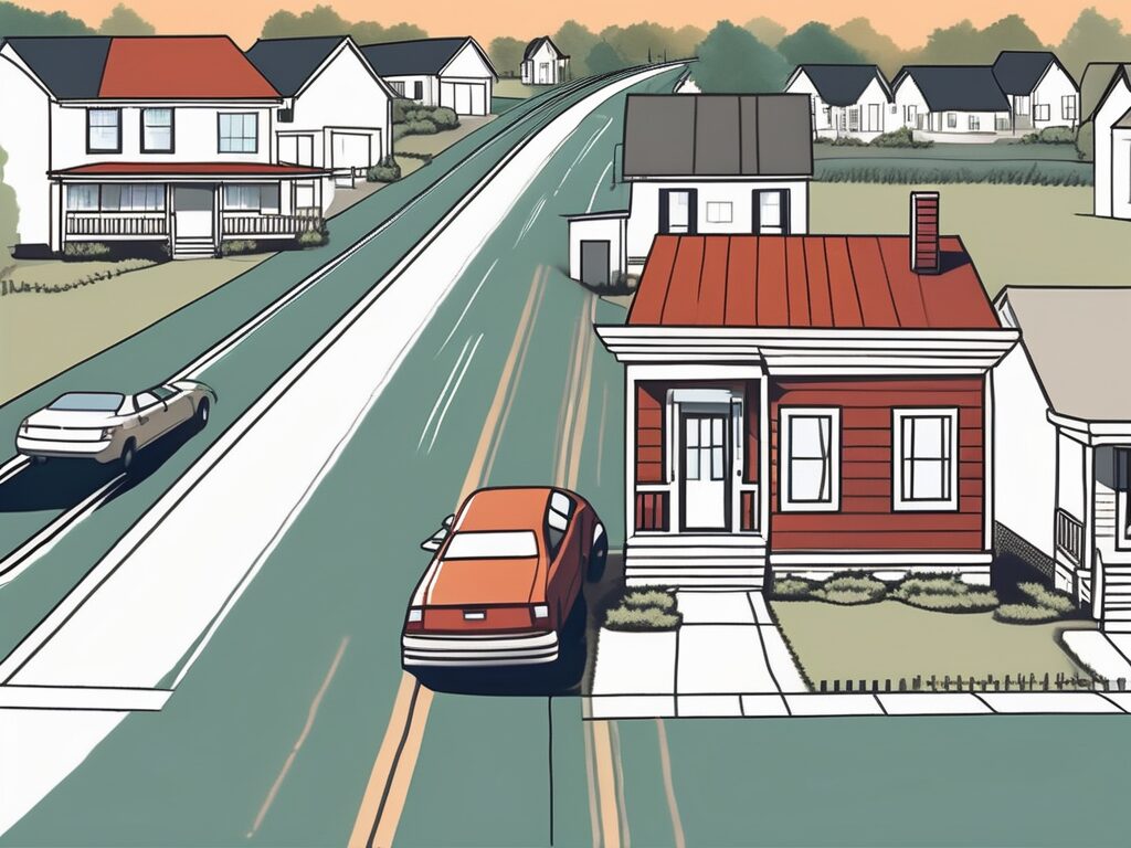 A fredericksburg house with a "for sale" sign in the yard