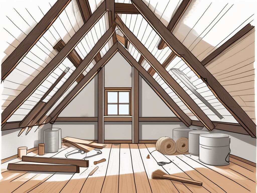 An attic space mid-renovation