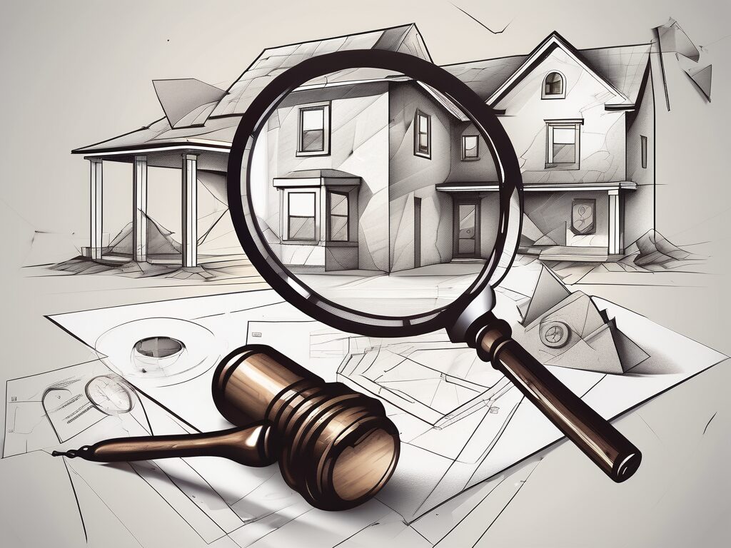 A broken contract paper with a house sketch on it