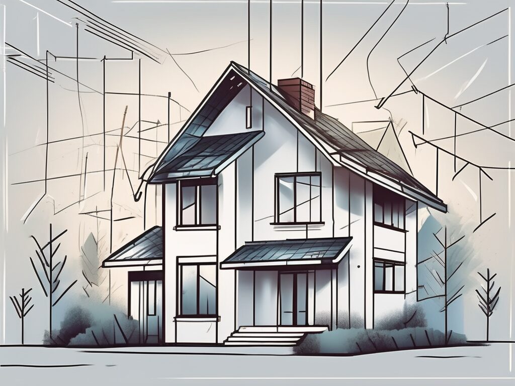 A house with price tags attached to various parts like the roof