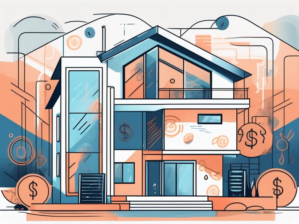 A modern house with a visible central air conditioning unit