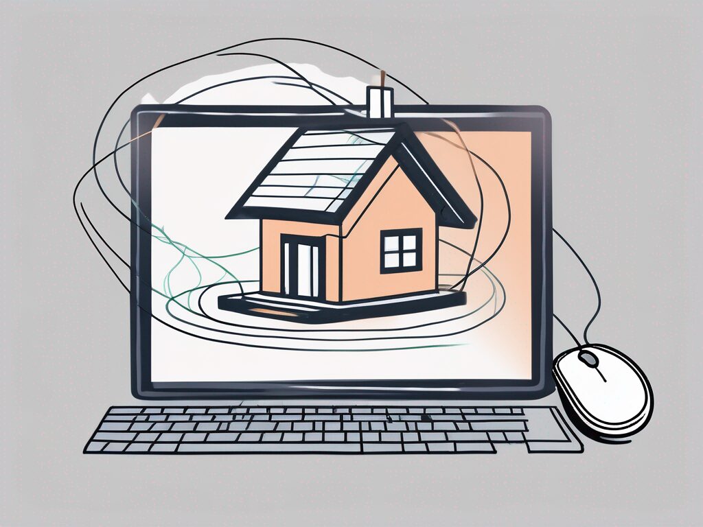 A house with a computer mouse connected to it