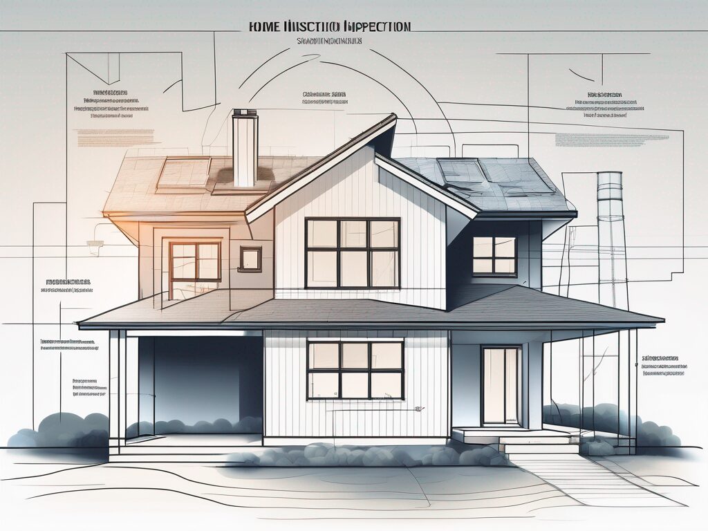 A home with various inspection points highlighted