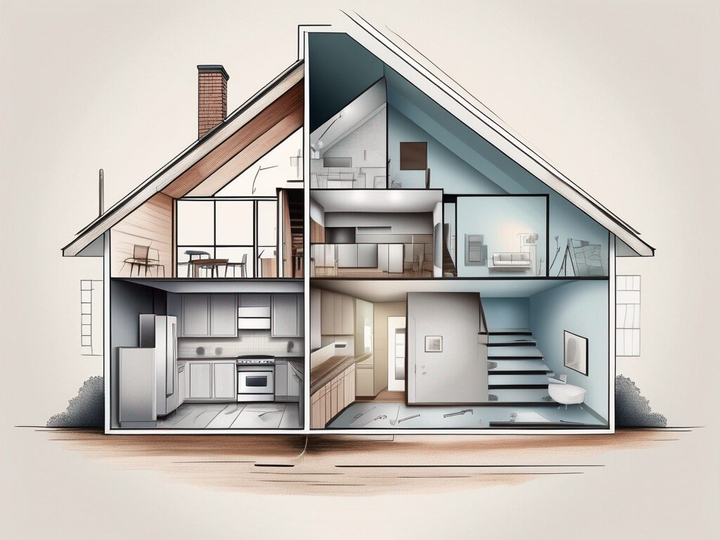 A house split into two sections