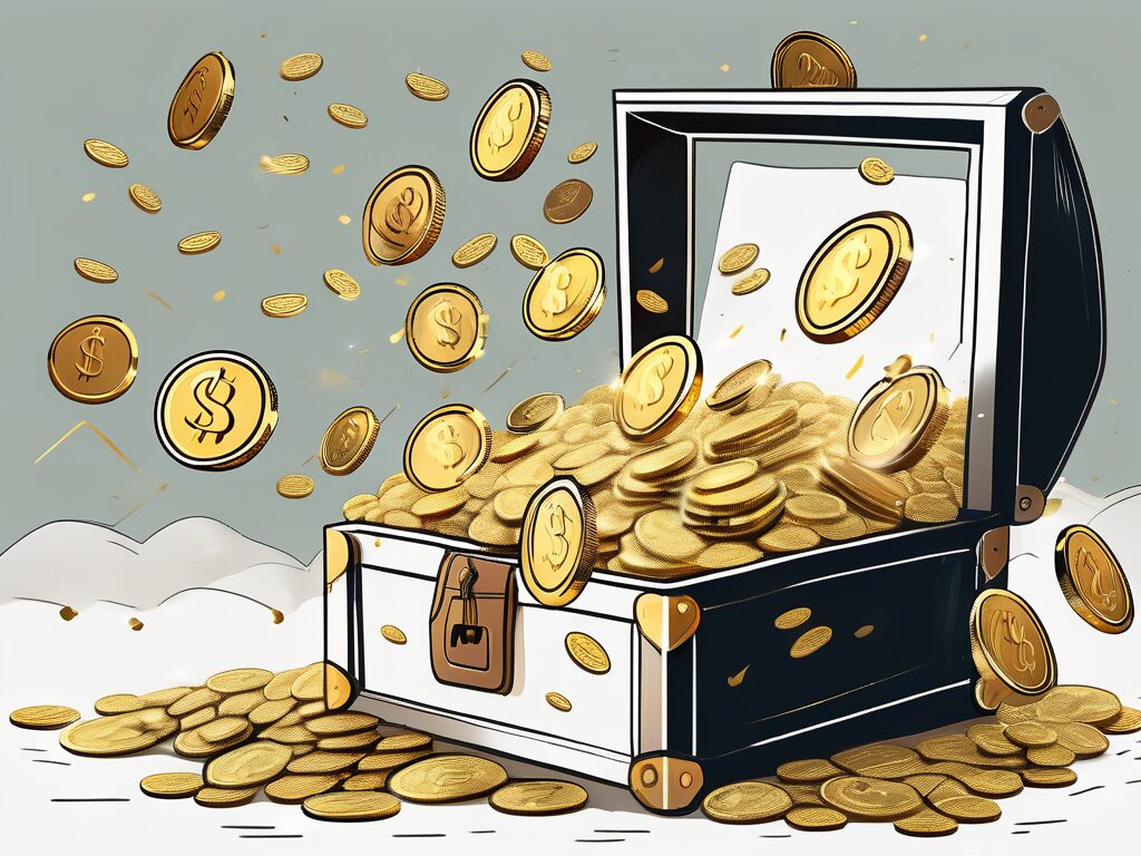 A computer sending out multiple email icons