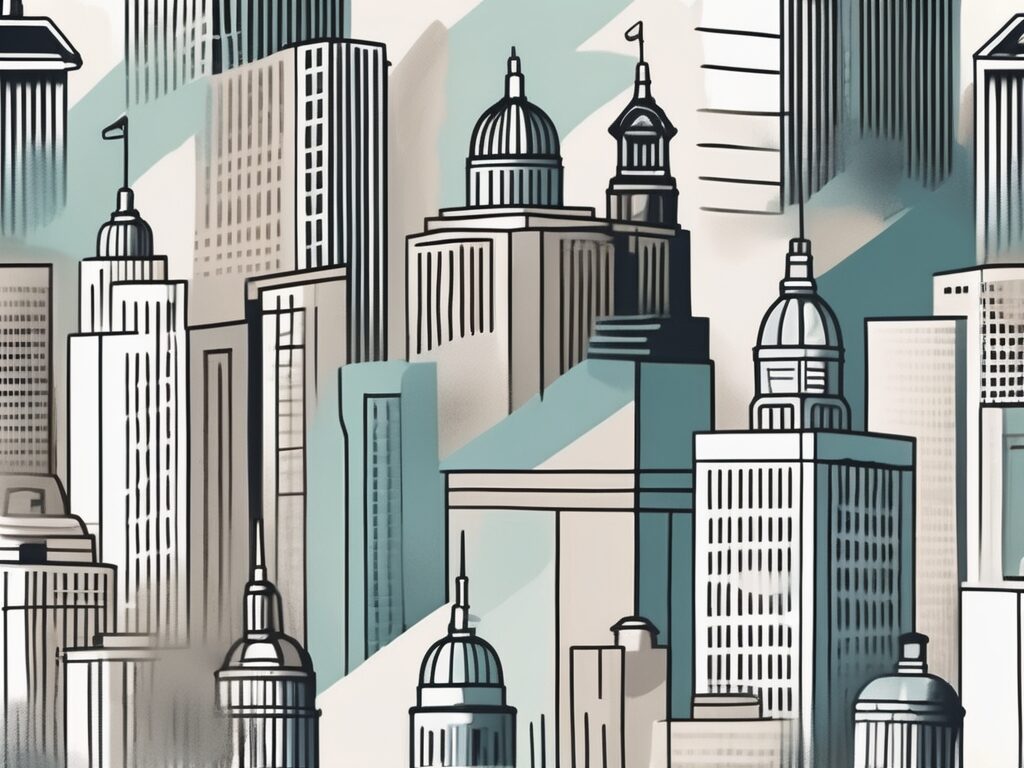 A philadelphia cityscape with iconic buildings