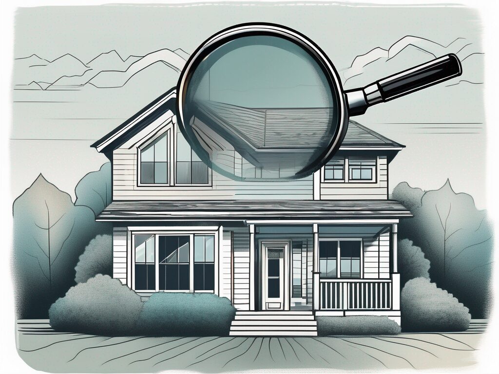 A house with a magnifying glass hovering over it