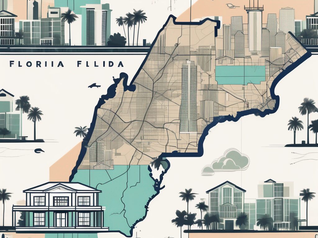 A stylized map of florida