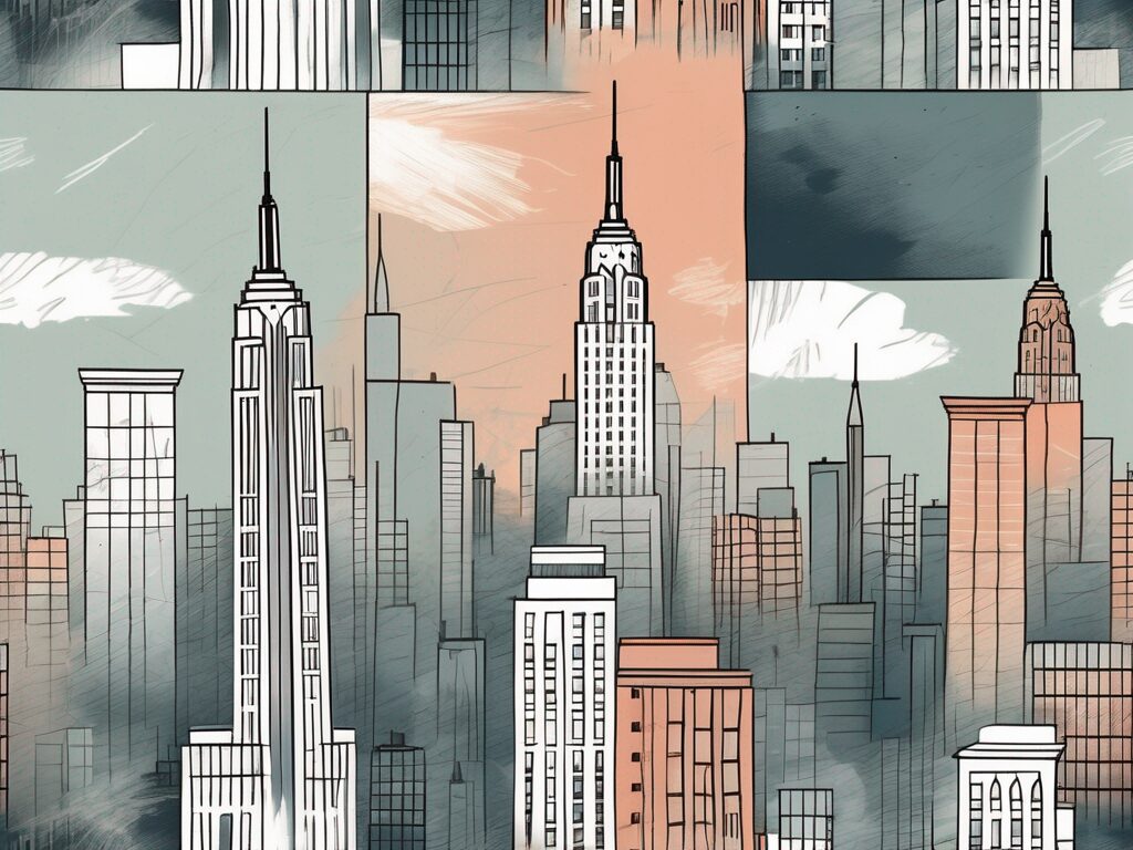 Several distinctive new york cityscapes