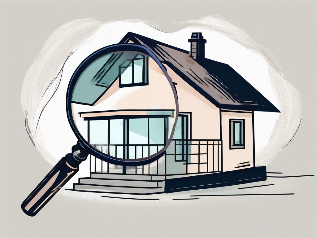 A house with a magnifying glass hovering over it