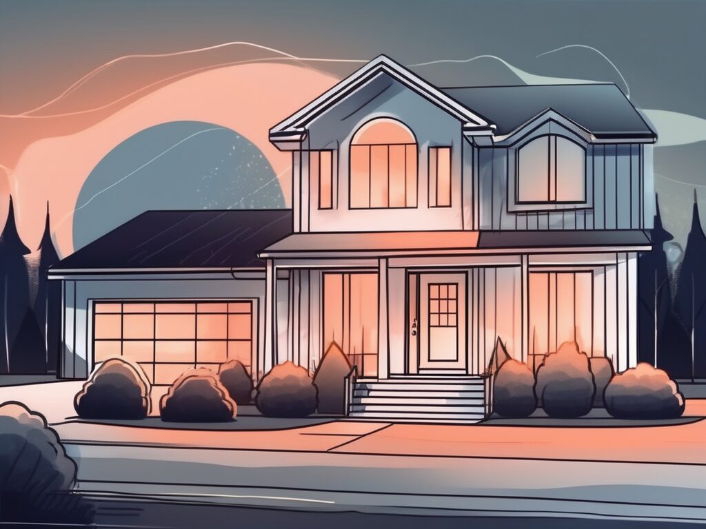 A house with a digital aura or glow around it