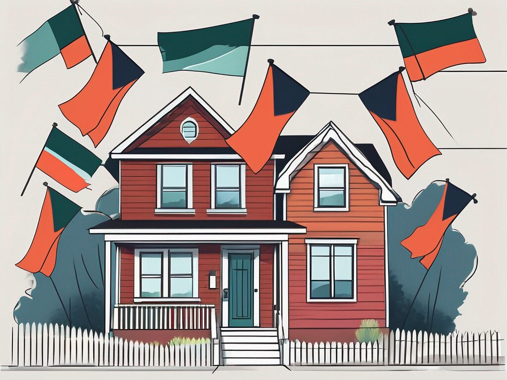 A house with a "for sale" sign out front