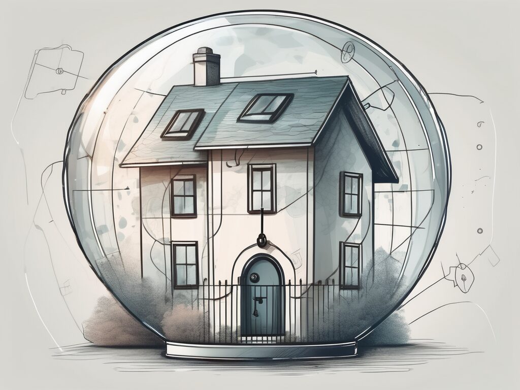 A house wrapped in a protective bubble