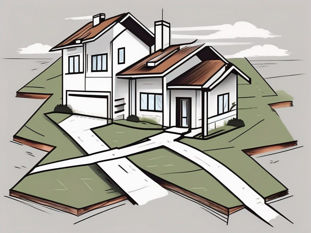 A split house symbolizing property division
