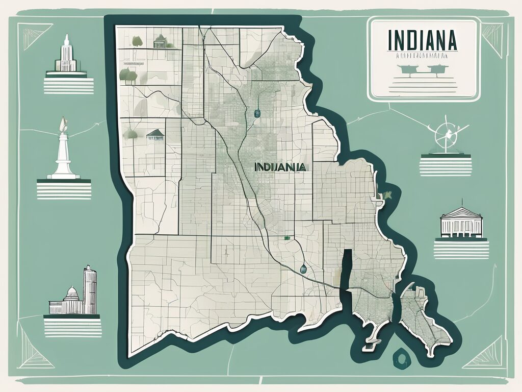 A map of indiana highlighting key areas known for real estate investment