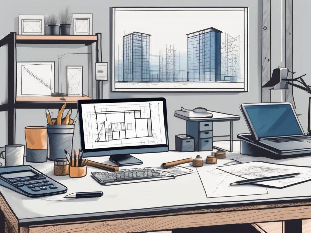 A construction site with a for-sale sign