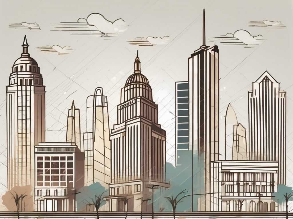 A variety of texas city skylines