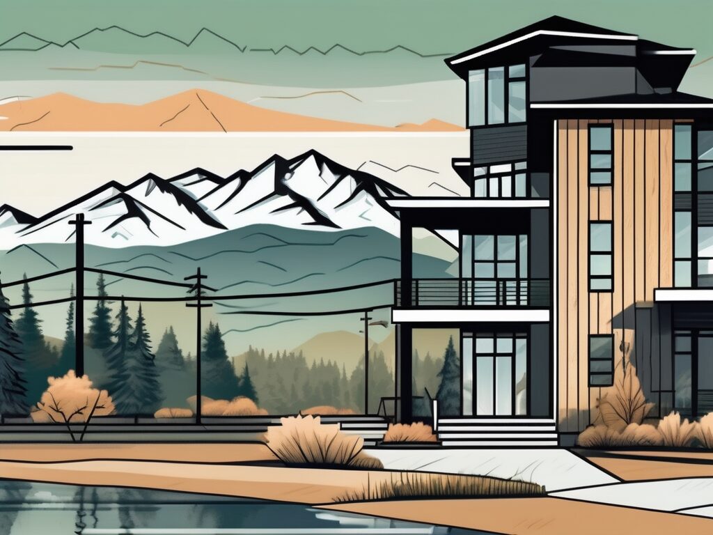 A scenic oregon landscape featuring a variety of property types such as a modern city condo