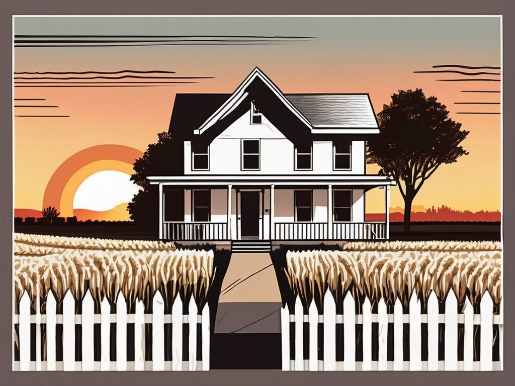 A house with a 'for sale' sign on the lawn