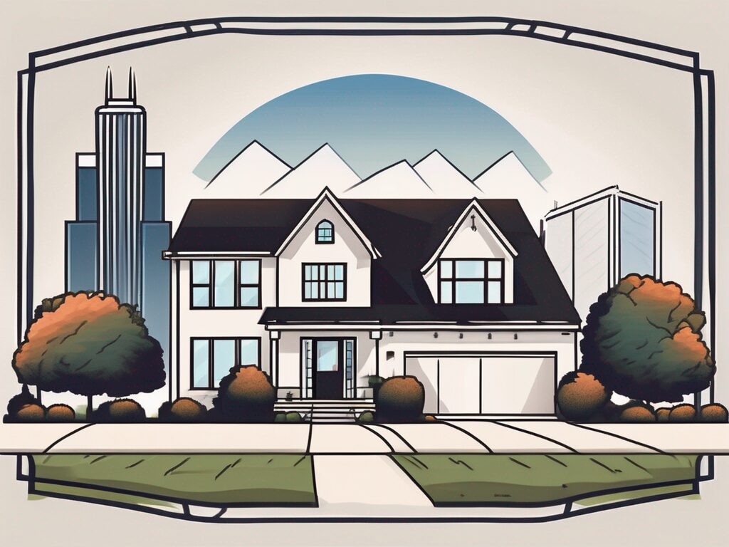 A house with a 'for sale' sign in the front yard