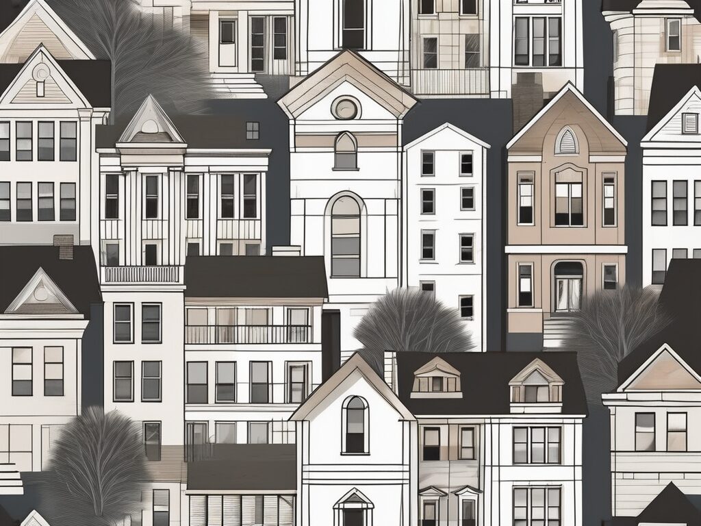 A variety of architectural styles of houses