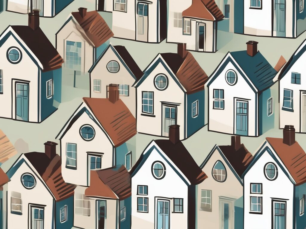 A variety of stylized houses