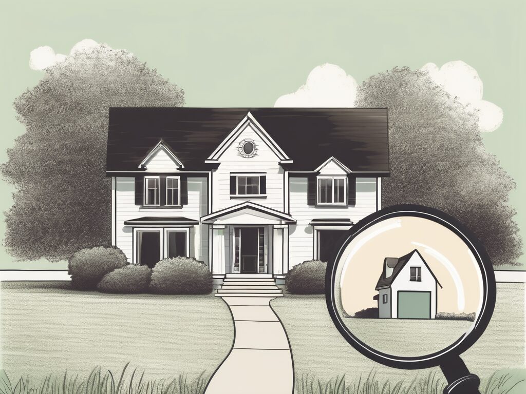 A house with a 'for sale' sign on the lawn