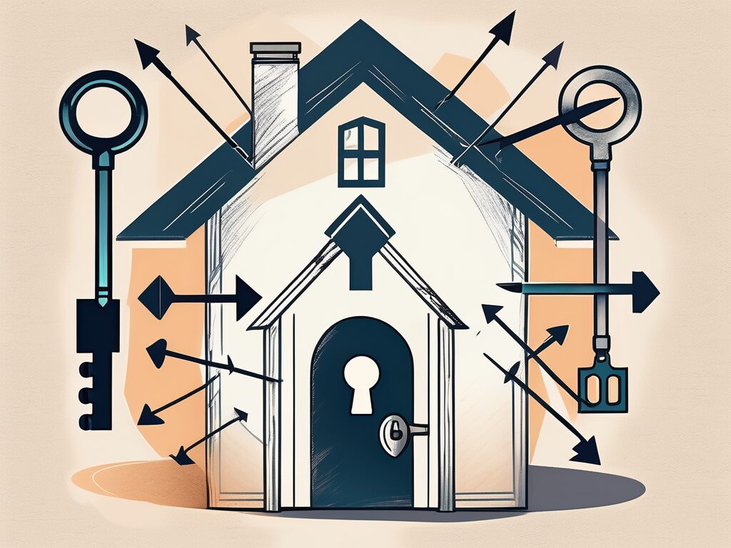 A house with a large key in the lock