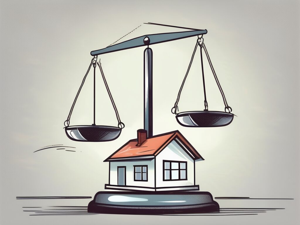 A house with a price tag hanging off it