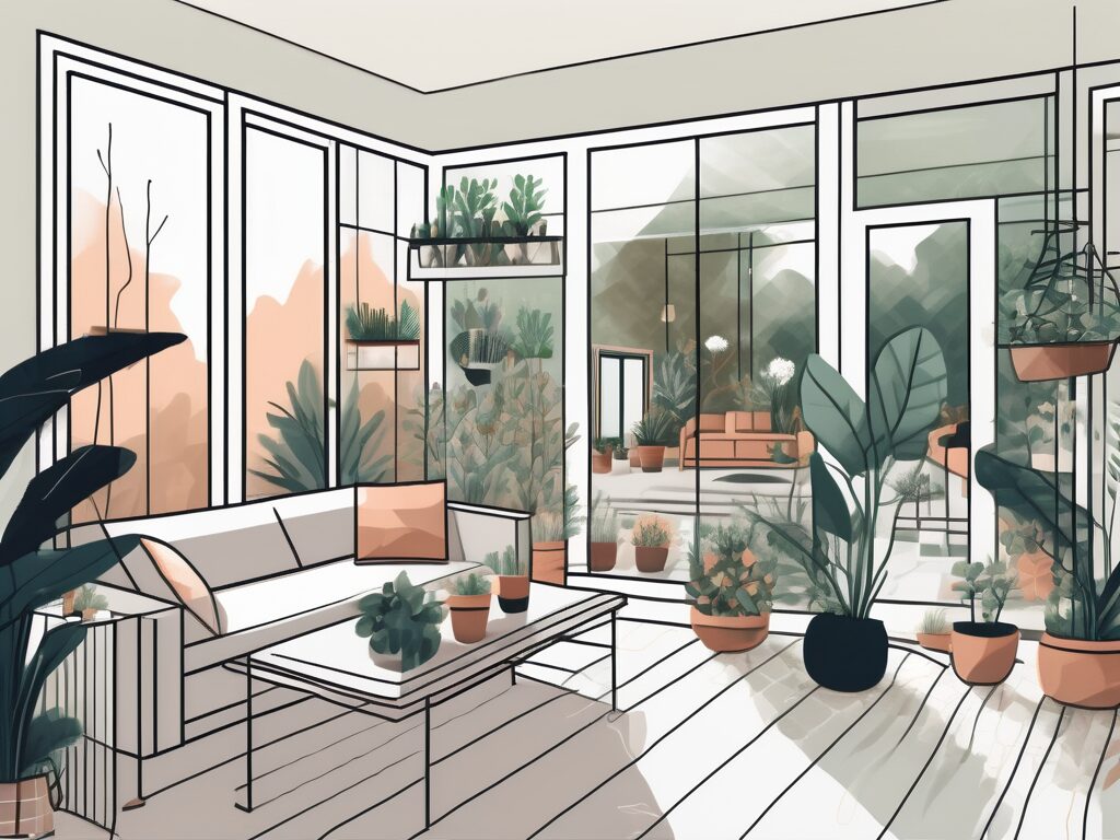 A sunroom with various renovation elements