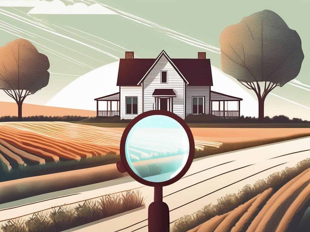 A house surrounded by farmland