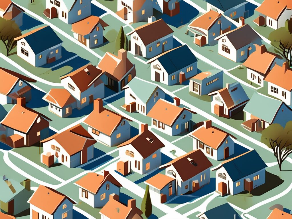 A variety of different types of houses