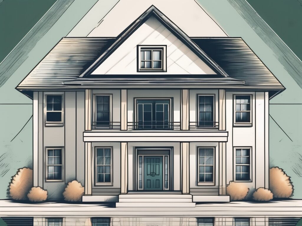 A traditional house with a dollar sign above it