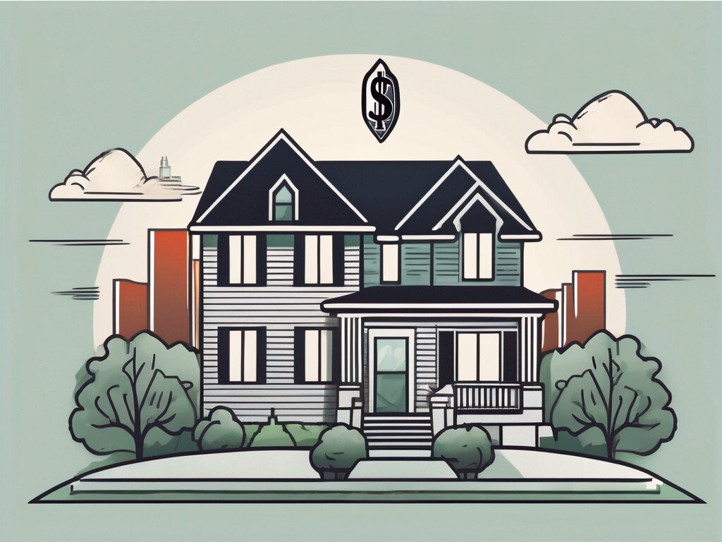 A house with a sold sign on the front lawn