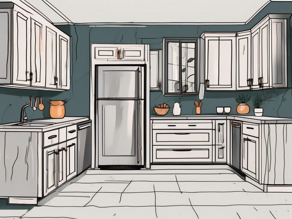 A kitchen featuring outdated cabinets
