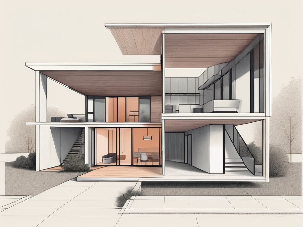 A house cut in half