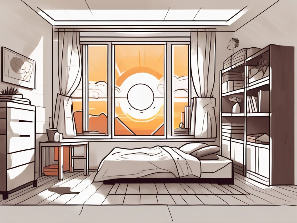 A child's bedroom filled with moving boxes